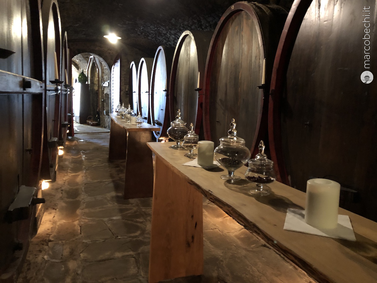 La cantina storica della Premiata Fattoria di Castelvecchi in Chianti