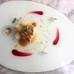 Polpette di francesina, di bollito con pomodoro giallo, cipollotti e uovo di quaglia