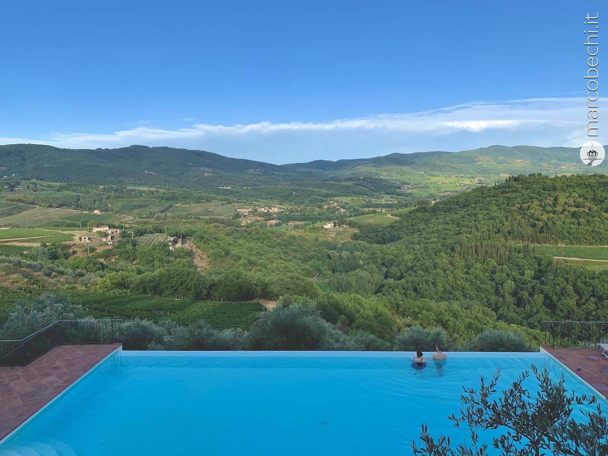 La piscina al Castello di Vicchiomaggio