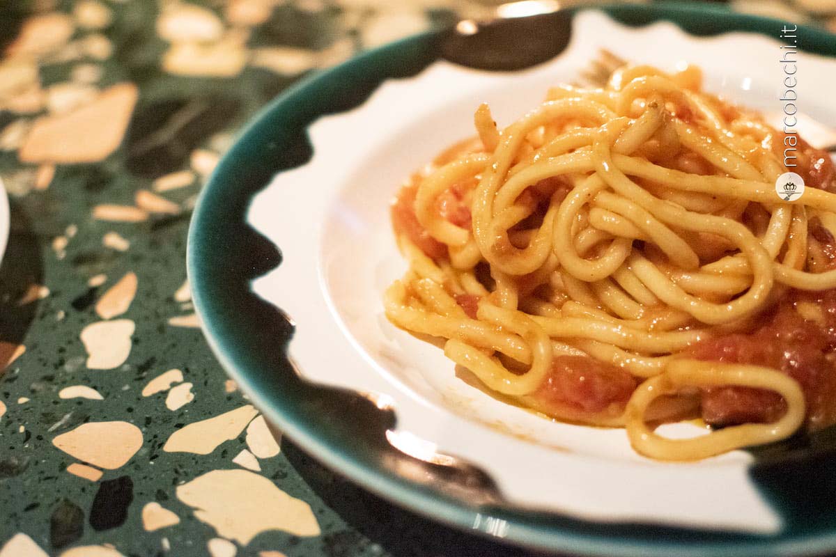 Pici all'aglione della Val di Chiana e Pomodoro Inverno