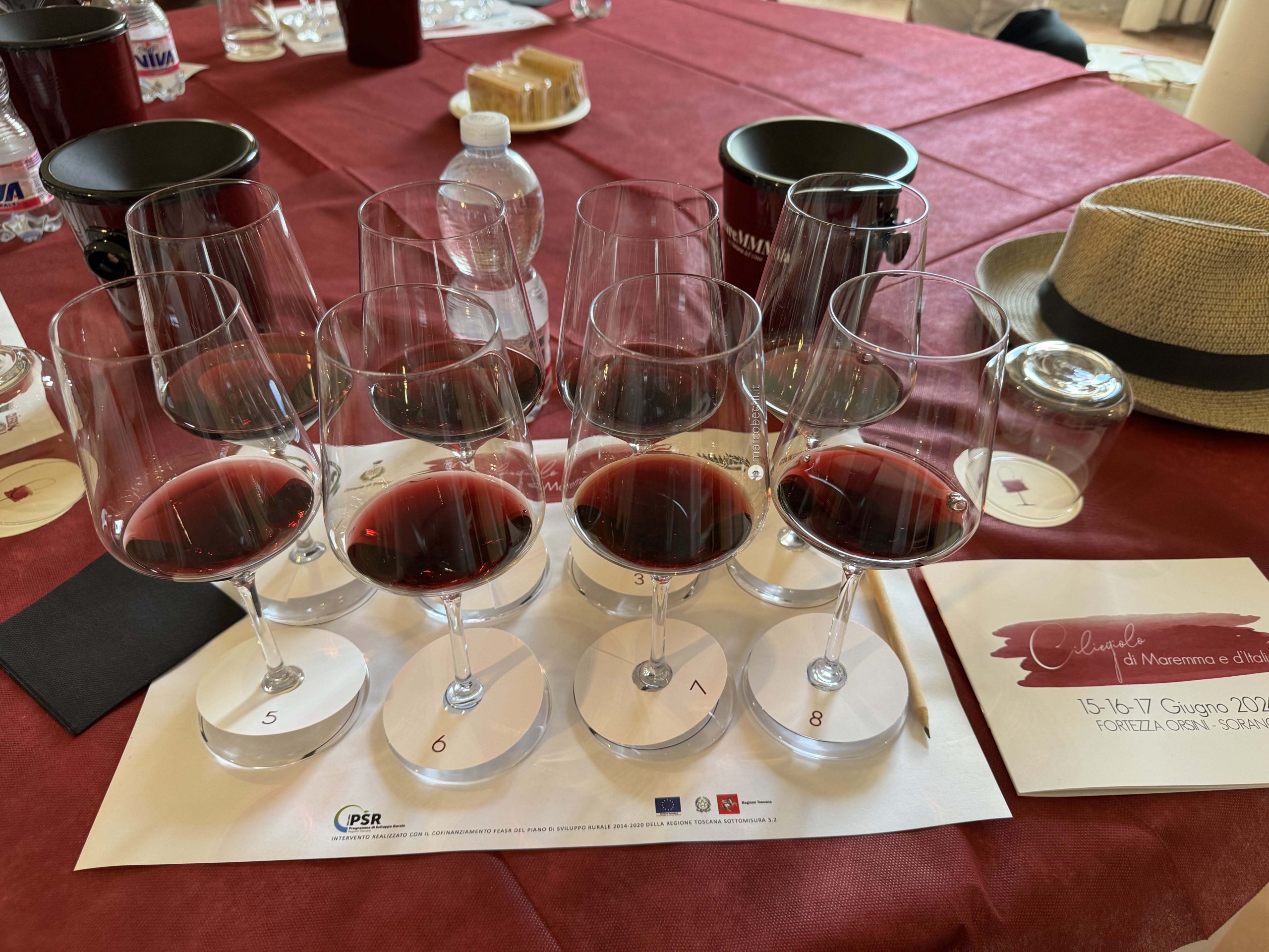 I vini in degustazione serviti